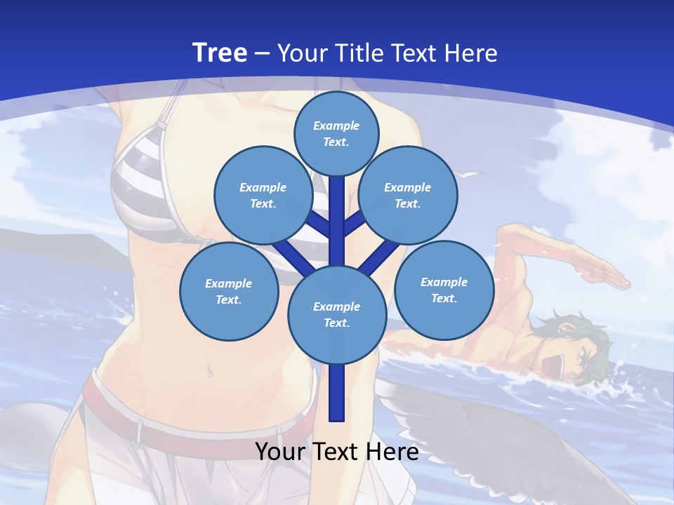 A Woman In A Bikini Standing On The Beach PowerPoint Template