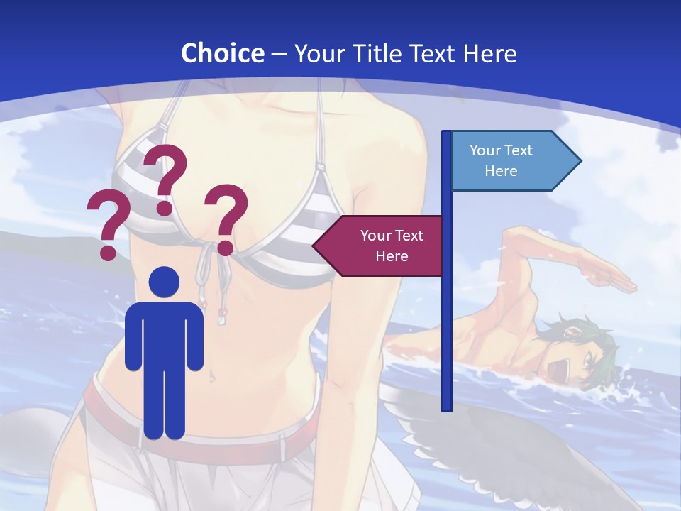 A Woman In A Bikini Standing On The Beach PowerPoint Template