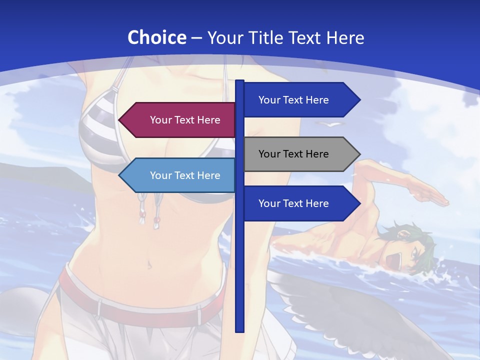 A Woman In A Bikini Standing On The Beach PowerPoint Template