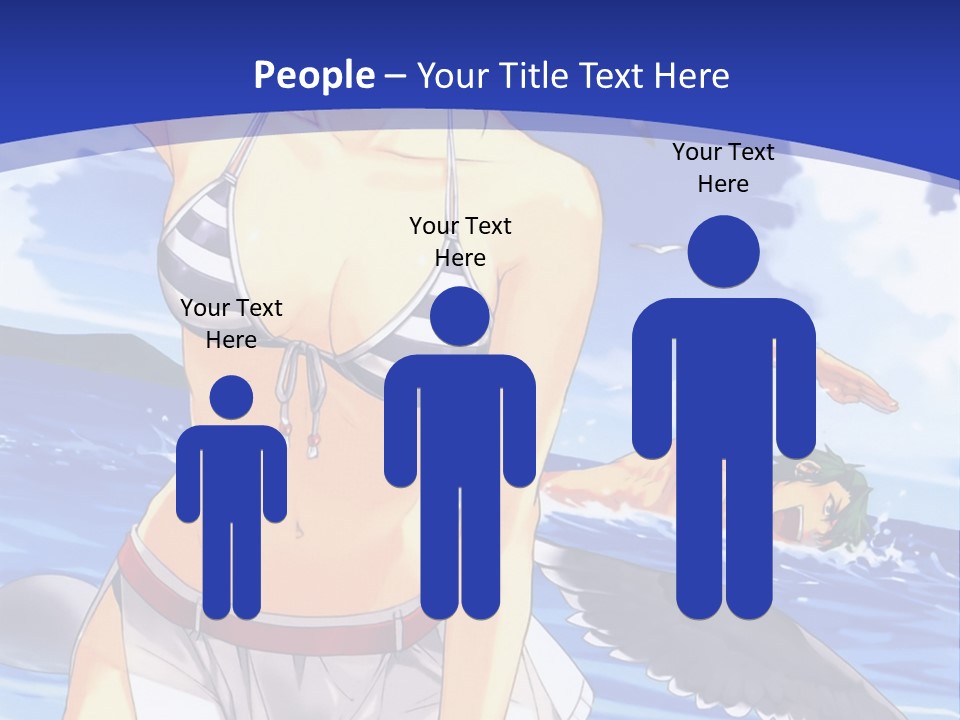 A Woman In A Bikini Standing On The Beach PowerPoint Template