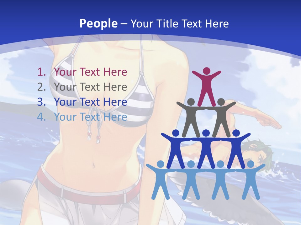 A Woman In A Bikini Standing On The Beach PowerPoint Template