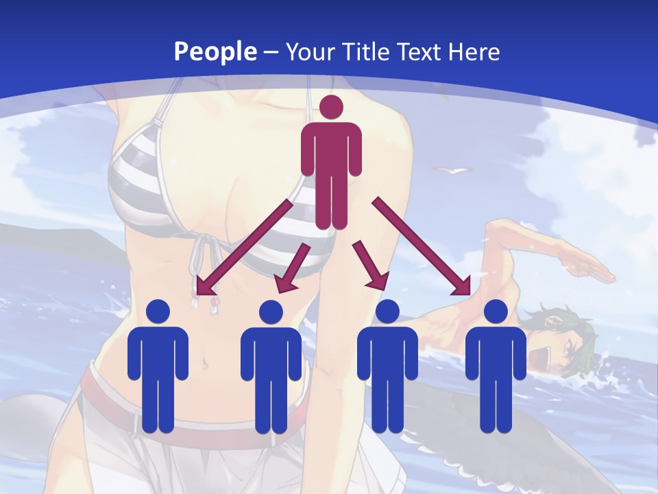 A Woman In A Bikini Standing On The Beach PowerPoint Template