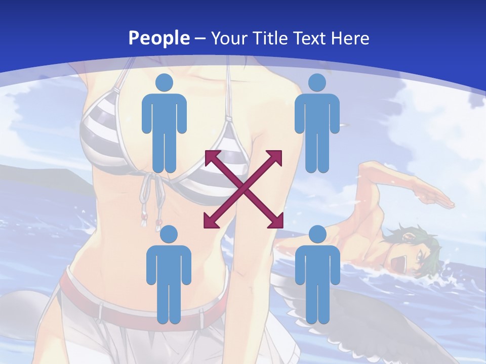 A Woman In A Bikini Standing On The Beach PowerPoint Template