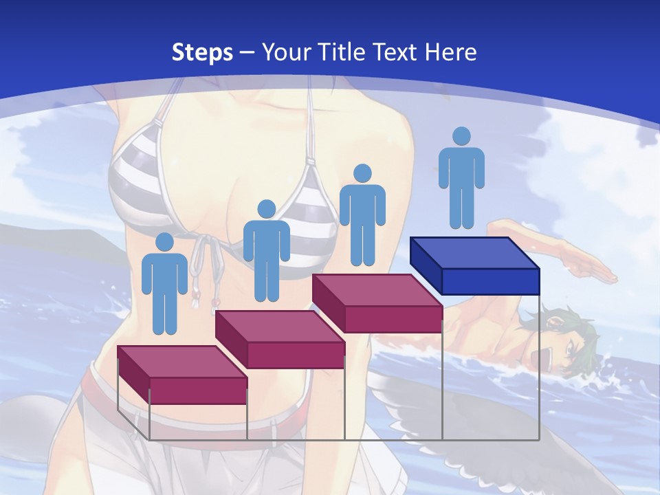 A Woman In A Bikini Standing On The Beach PowerPoint Template