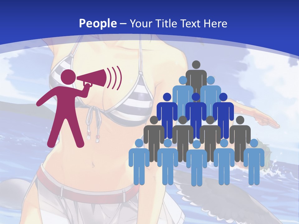 A Woman In A Bikini Standing On The Beach PowerPoint Template