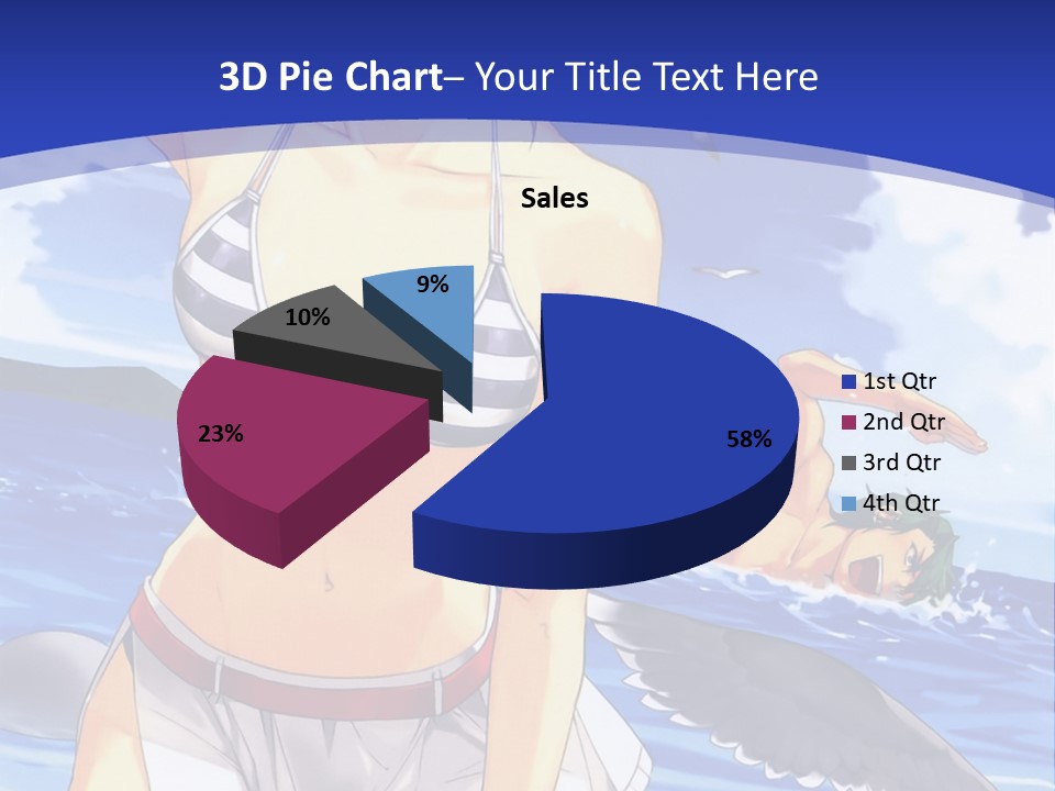 A Woman In A Bikini Standing On The Beach PowerPoint Template