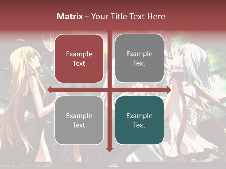 A Group Of Anime Girls Standing Next To Each Other PowerPoint Template