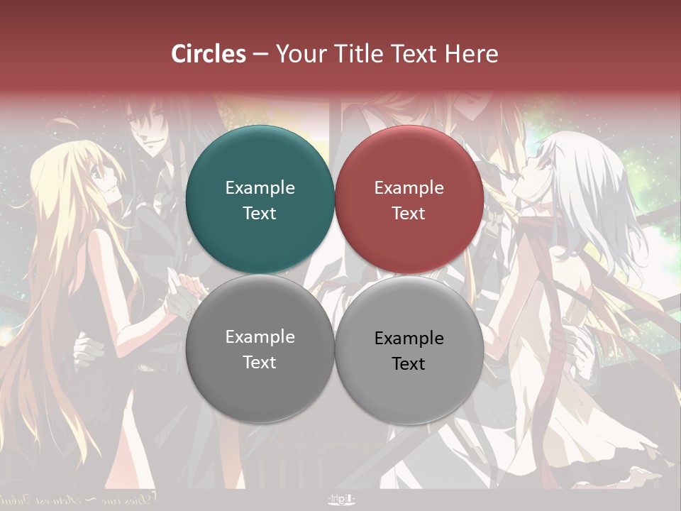 A Group Of Anime Girls Standing Next To Each Other PowerPoint Template