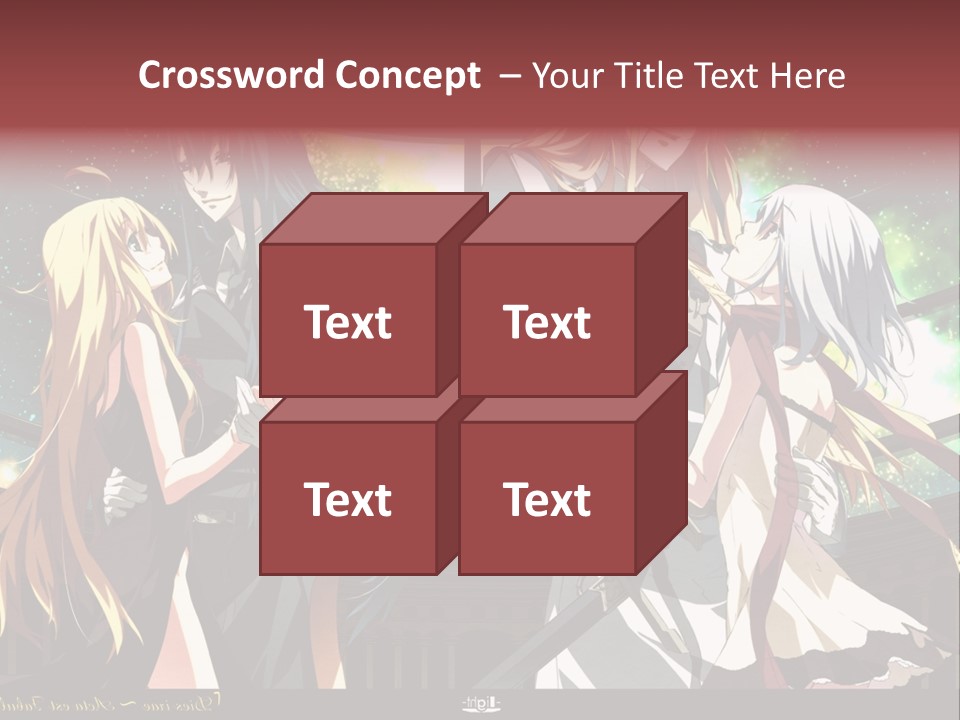 A Group Of Anime Girls Standing Next To Each Other PowerPoint Template