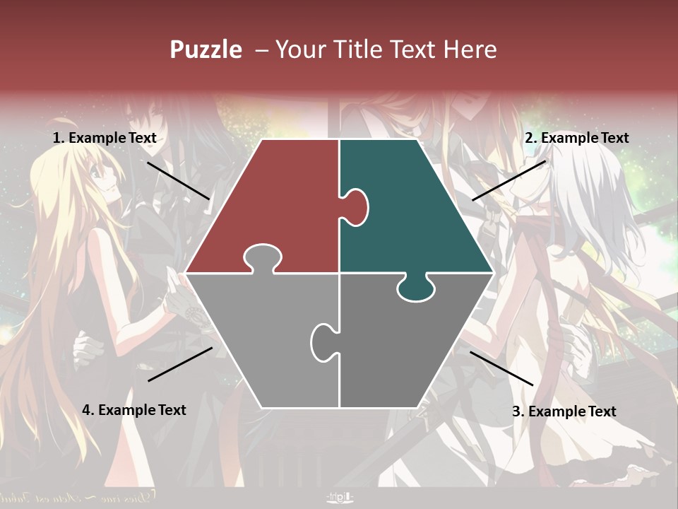 A Group Of Anime Girls Standing Next To Each Other PowerPoint Template