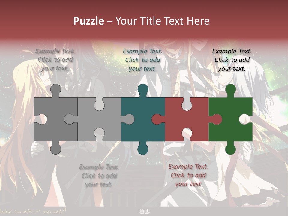 A Group Of Anime Girls Standing Next To Each Other PowerPoint Template