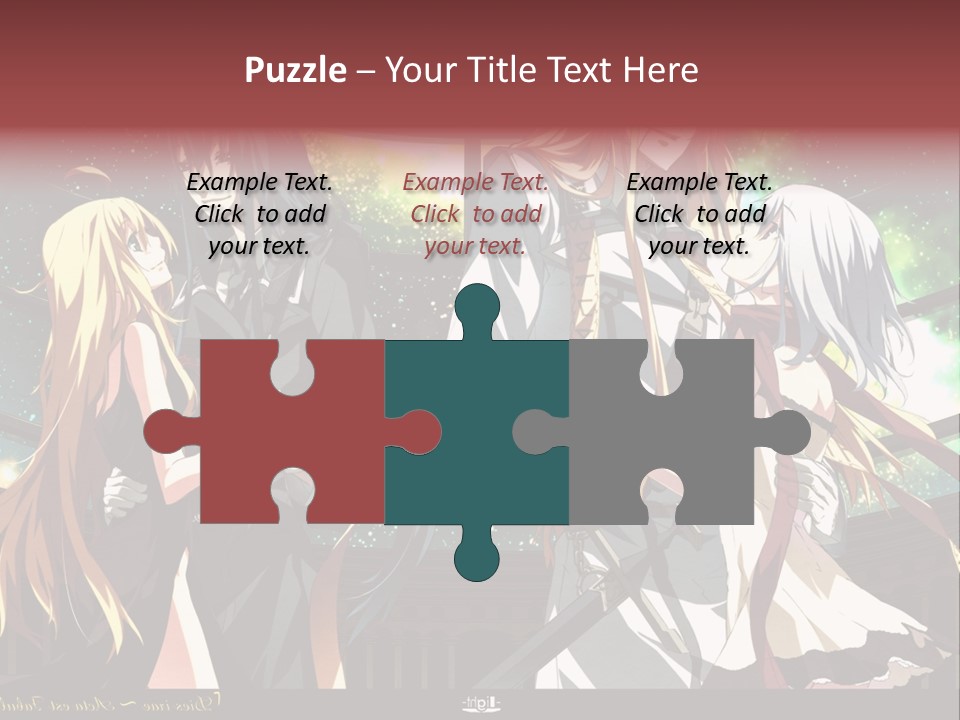 A Group Of Anime Girls Standing Next To Each Other PowerPoint Template