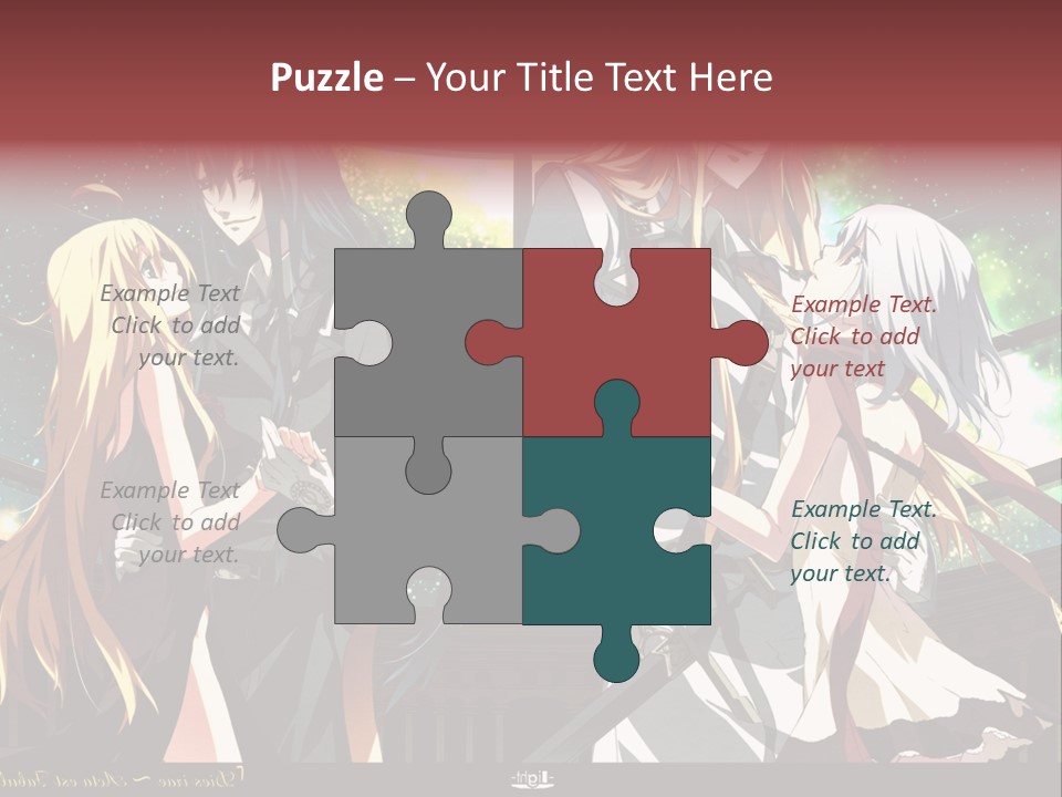 A Group Of Anime Girls Standing Next To Each Other PowerPoint Template