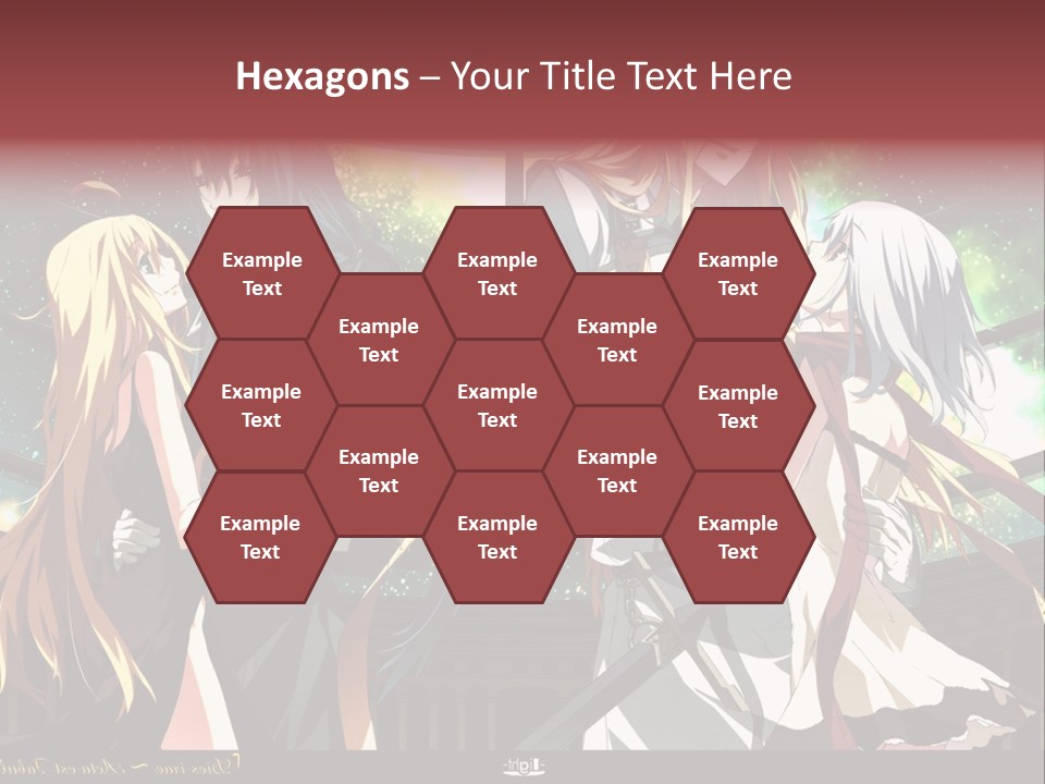 A Group Of Anime Girls Standing Next To Each Other PowerPoint Template