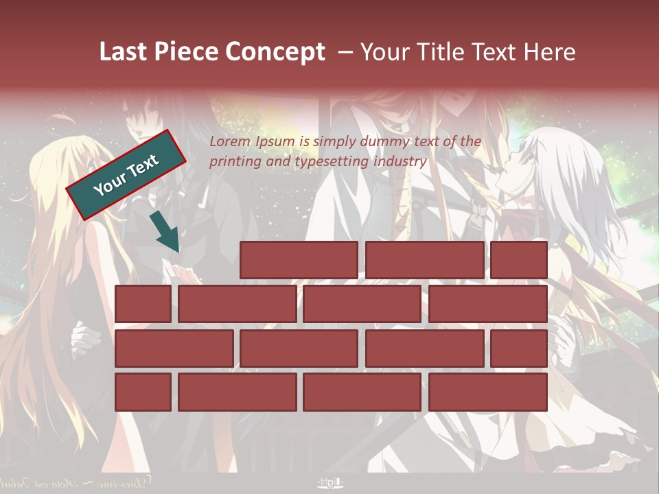 A Group Of Anime Girls Standing Next To Each Other PowerPoint Template