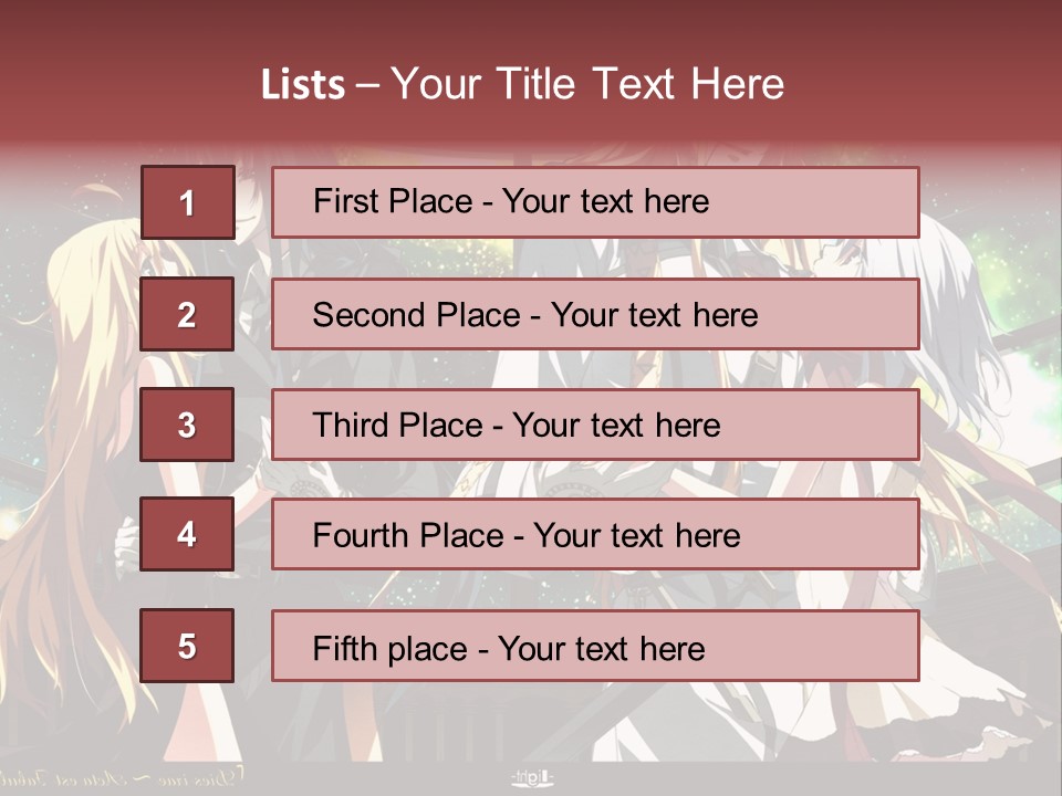 A Group Of Anime Girls Standing Next To Each Other PowerPoint Template