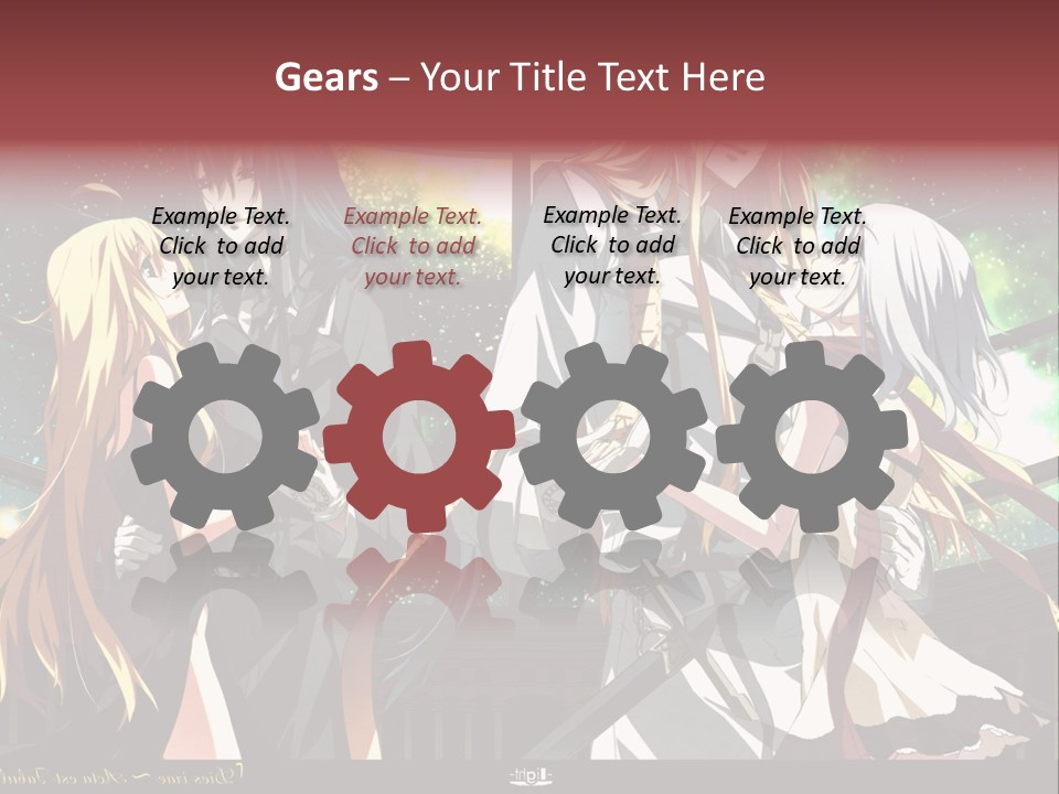 A Group Of Anime Girls Standing Next To Each Other PowerPoint Template