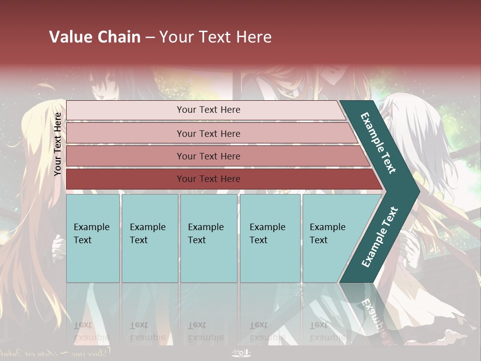 A Group Of Anime Girls Standing Next To Each Other PowerPoint Template