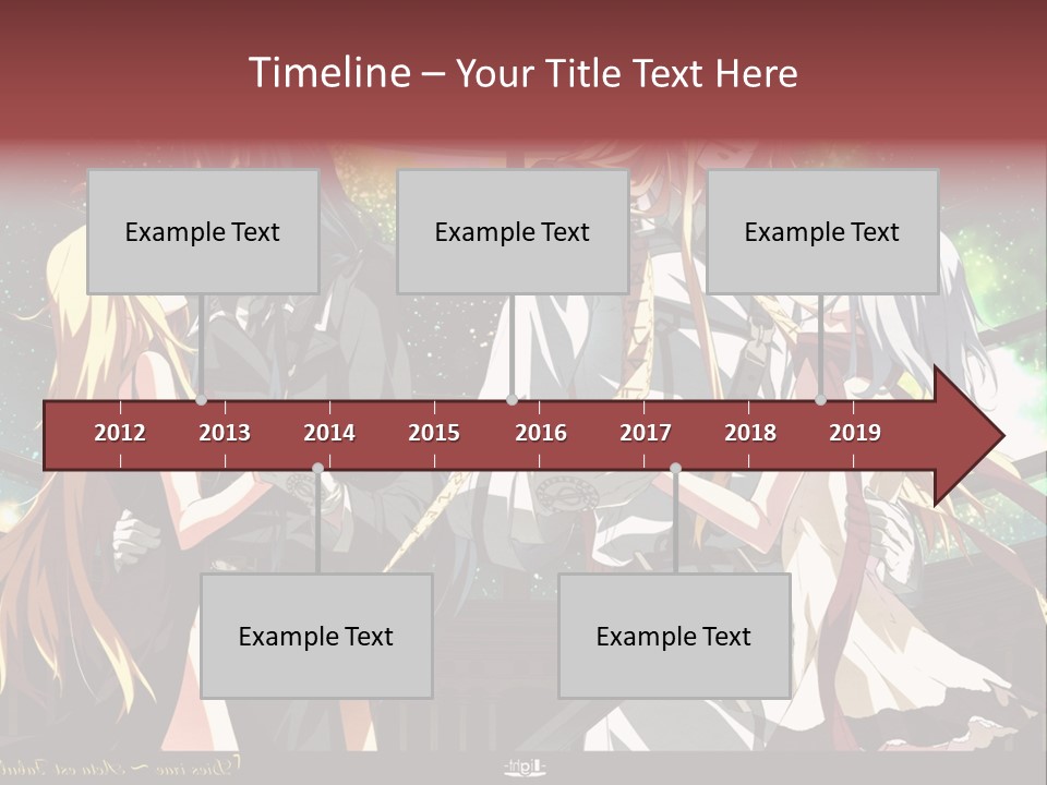 A Group Of Anime Girls Standing Next To Each Other PowerPoint Template