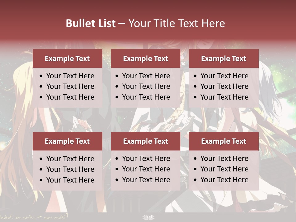 A Group Of Anime Girls Standing Next To Each Other PowerPoint Template