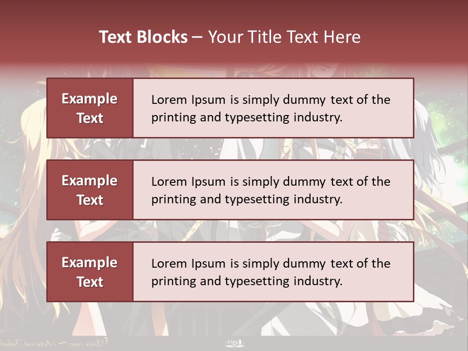 A Group Of Anime Girls Standing Next To Each Other PowerPoint Template