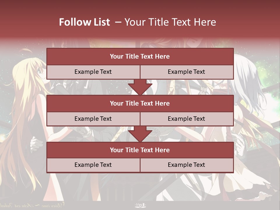 A Group Of Anime Girls Standing Next To Each Other PowerPoint Template