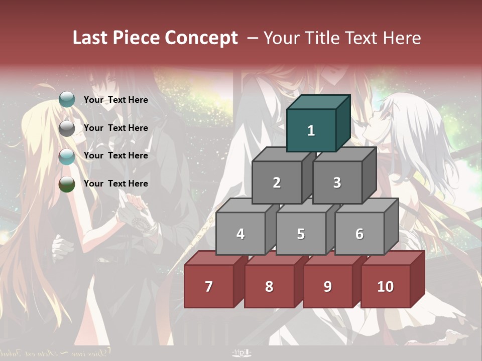 A Group Of Anime Girls Standing Next To Each Other PowerPoint Template