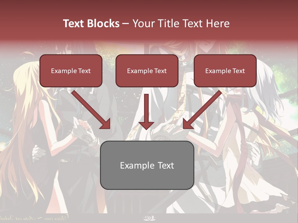 A Group Of Anime Girls Standing Next To Each Other PowerPoint Template
