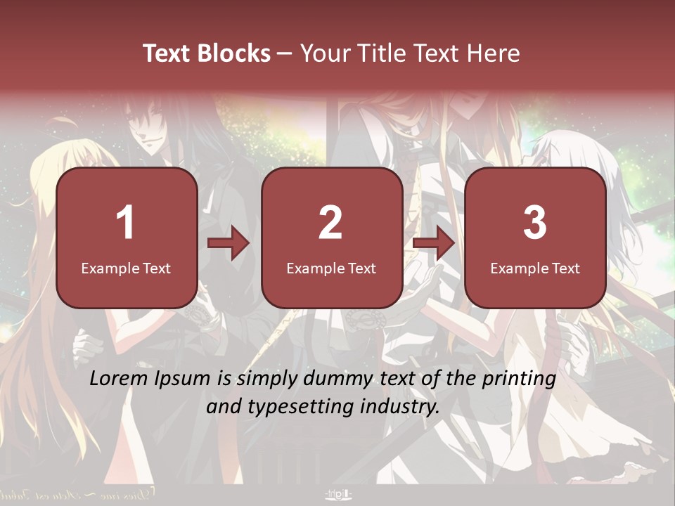 A Group Of Anime Girls Standing Next To Each Other PowerPoint Template