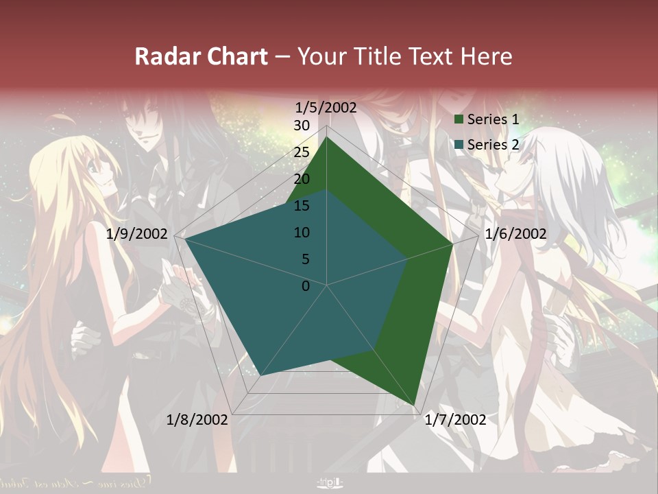 A Group Of Anime Girls Standing Next To Each Other PowerPoint Template