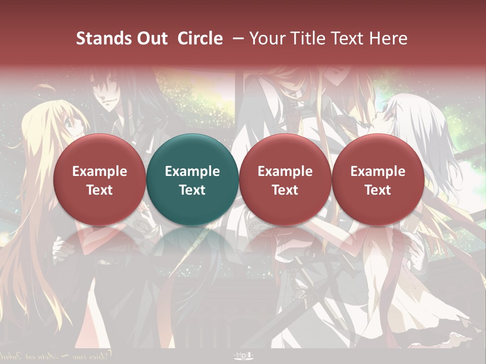 A Group Of Anime Girls Standing Next To Each Other PowerPoint Template