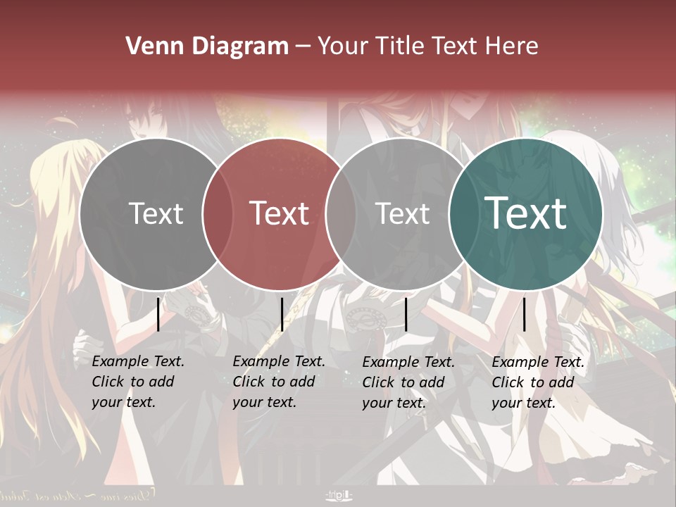 A Group Of Anime Girls Standing Next To Each Other PowerPoint Template