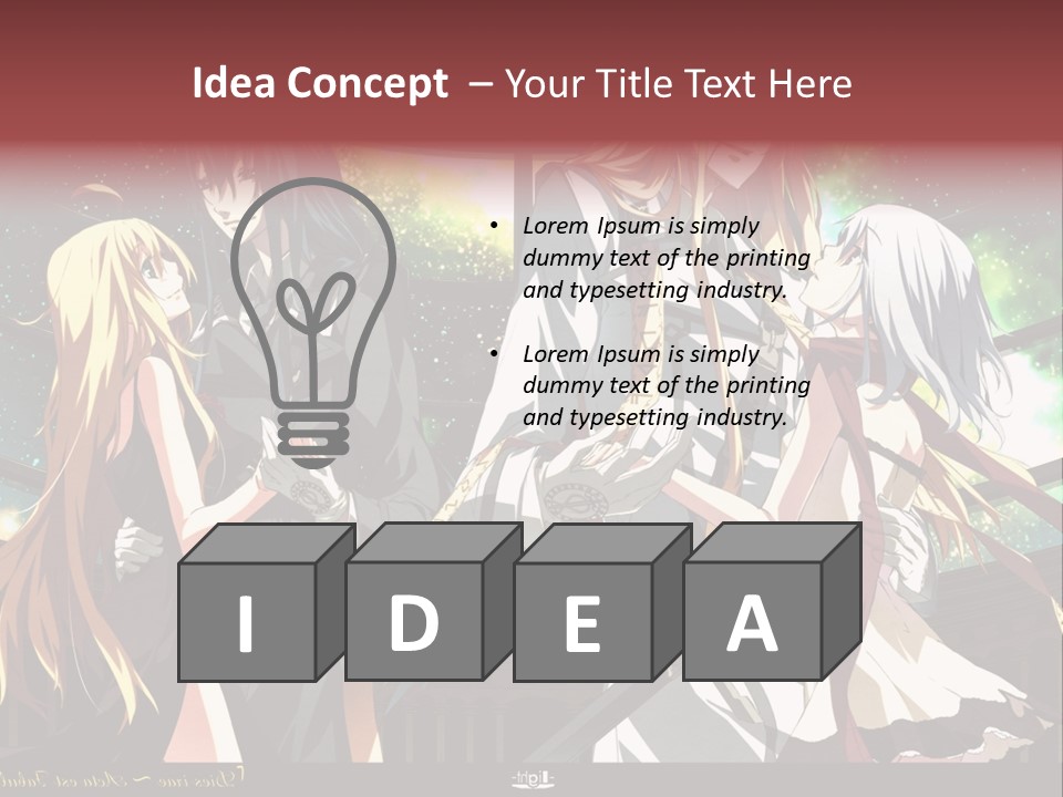 A Group Of Anime Girls Standing Next To Each Other PowerPoint Template