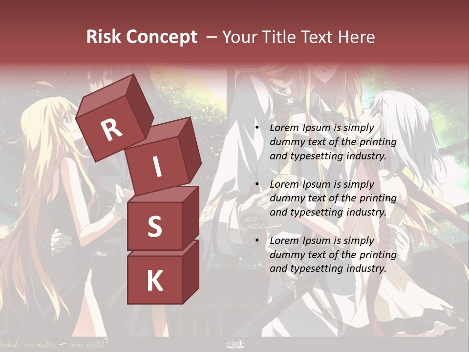 A Group Of Anime Girls Standing Next To Each Other PowerPoint Template