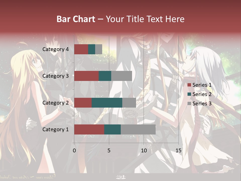 A Group Of Anime Girls Standing Next To Each Other PowerPoint Template