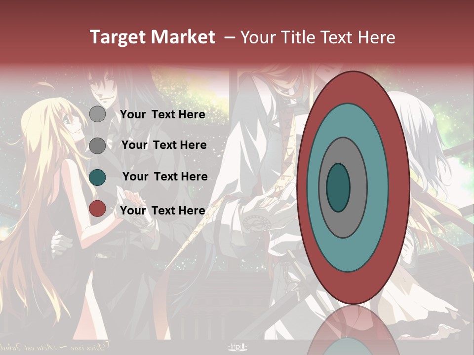 A Group Of Anime Girls Standing Next To Each Other PowerPoint Template