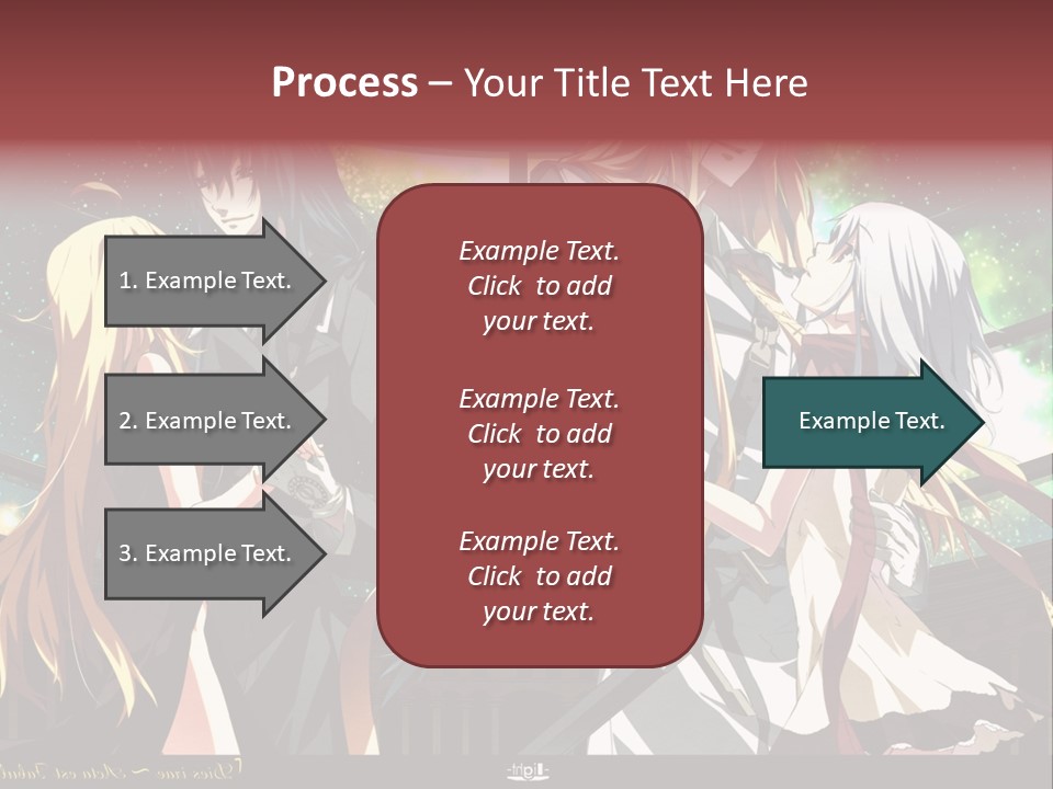 A Group Of Anime Girls Standing Next To Each Other PowerPoint Template