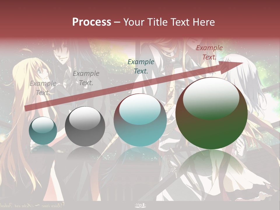 A Group Of Anime Girls Standing Next To Each Other PowerPoint Template