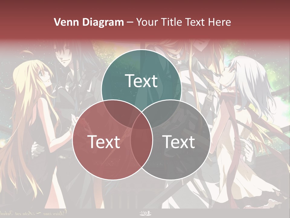 A Group Of Anime Girls Standing Next To Each Other PowerPoint Template