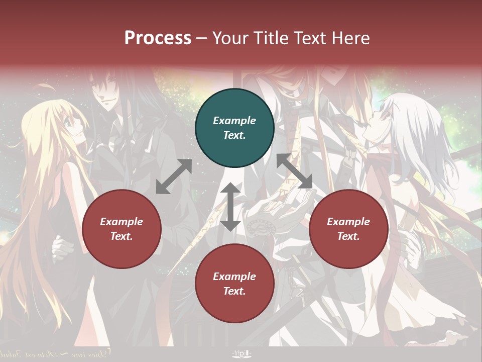 A Group Of Anime Girls Standing Next To Each Other PowerPoint Template