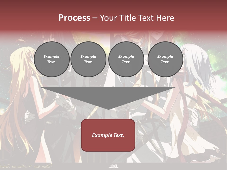 A Group Of Anime Girls Standing Next To Each Other PowerPoint Template