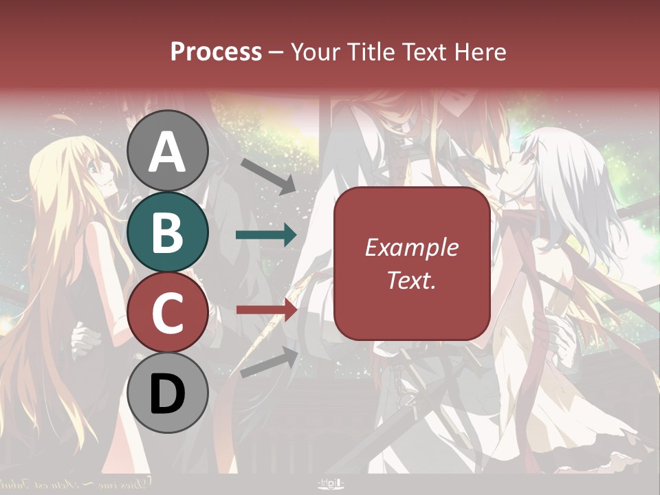 A Group Of Anime Girls Standing Next To Each Other PowerPoint Template