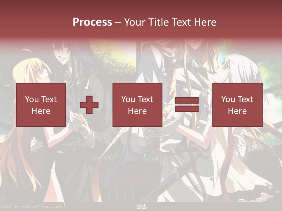 A Group Of Anime Girls Standing Next To Each Other PowerPoint Template