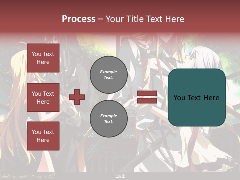 A Group Of Anime Girls Standing Next To Each Other PowerPoint Template