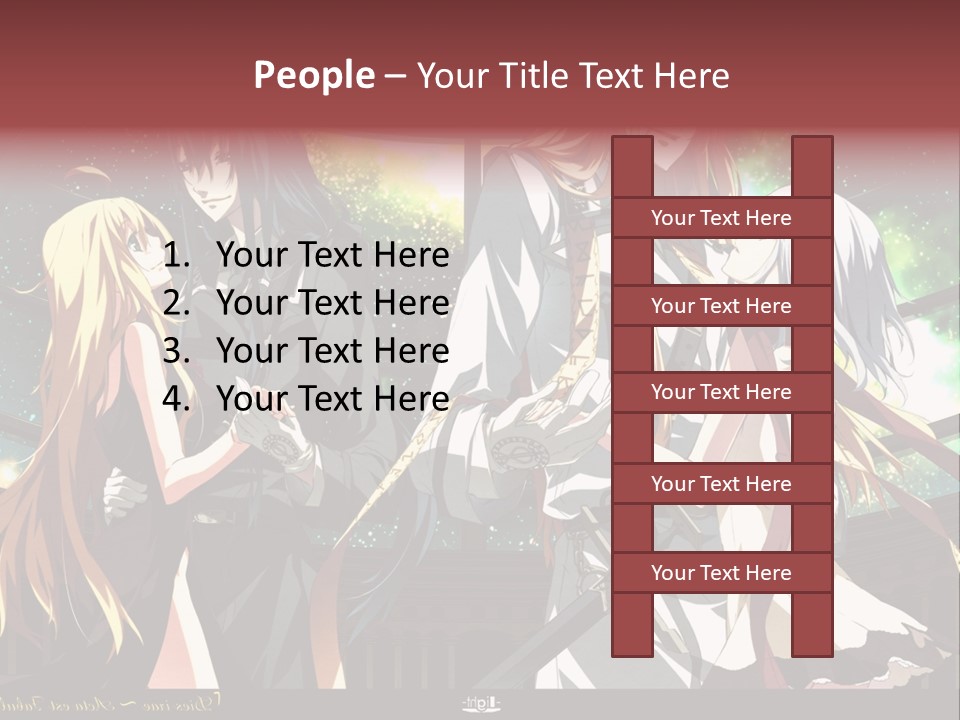 A Group Of Anime Girls Standing Next To Each Other PowerPoint Template