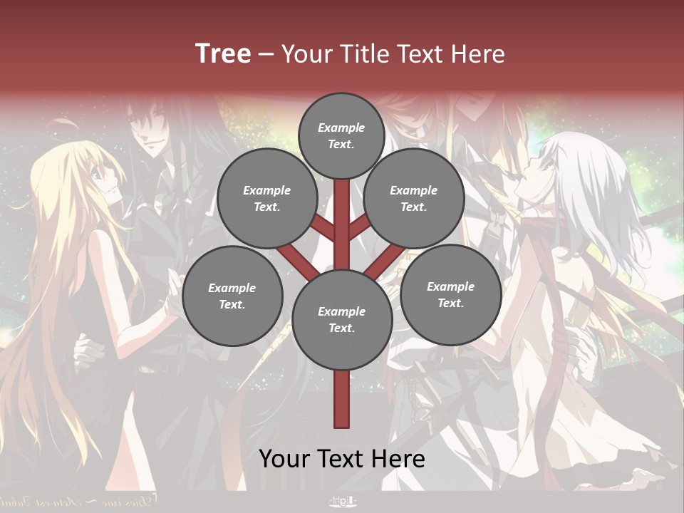 A Group Of Anime Girls Standing Next To Each Other PowerPoint Template