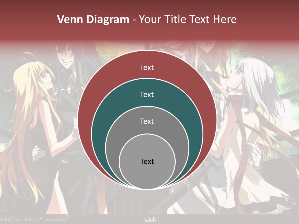 A Group Of Anime Girls Standing Next To Each Other PowerPoint Template