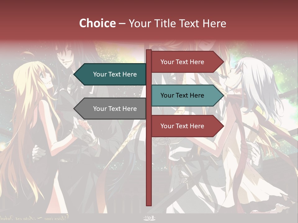 A Group Of Anime Girls Standing Next To Each Other PowerPoint Template
