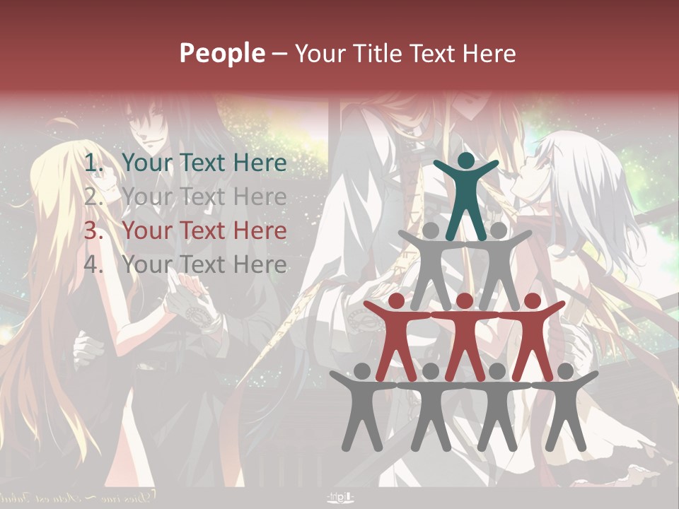 A Group Of Anime Girls Standing Next To Each Other PowerPoint Template