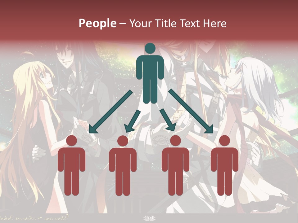 A Group Of Anime Girls Standing Next To Each Other PowerPoint Template